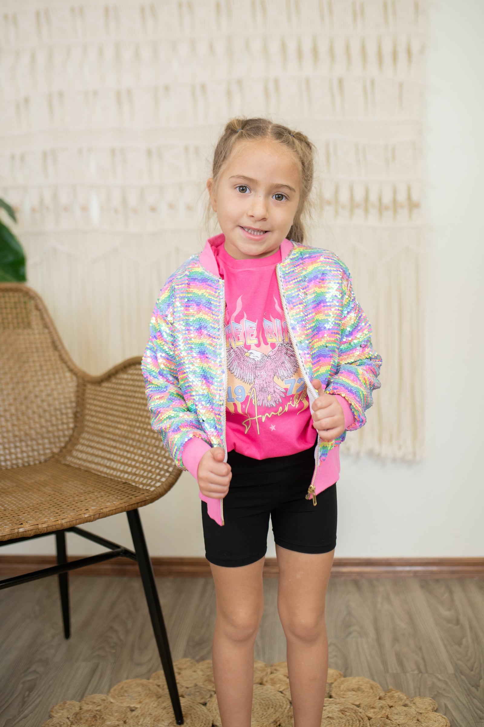 Free Bird Graphic Tee-Hot Pink