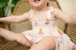 Ruffle Strap Smocked Top and Diaper Cover-Daisy Boots