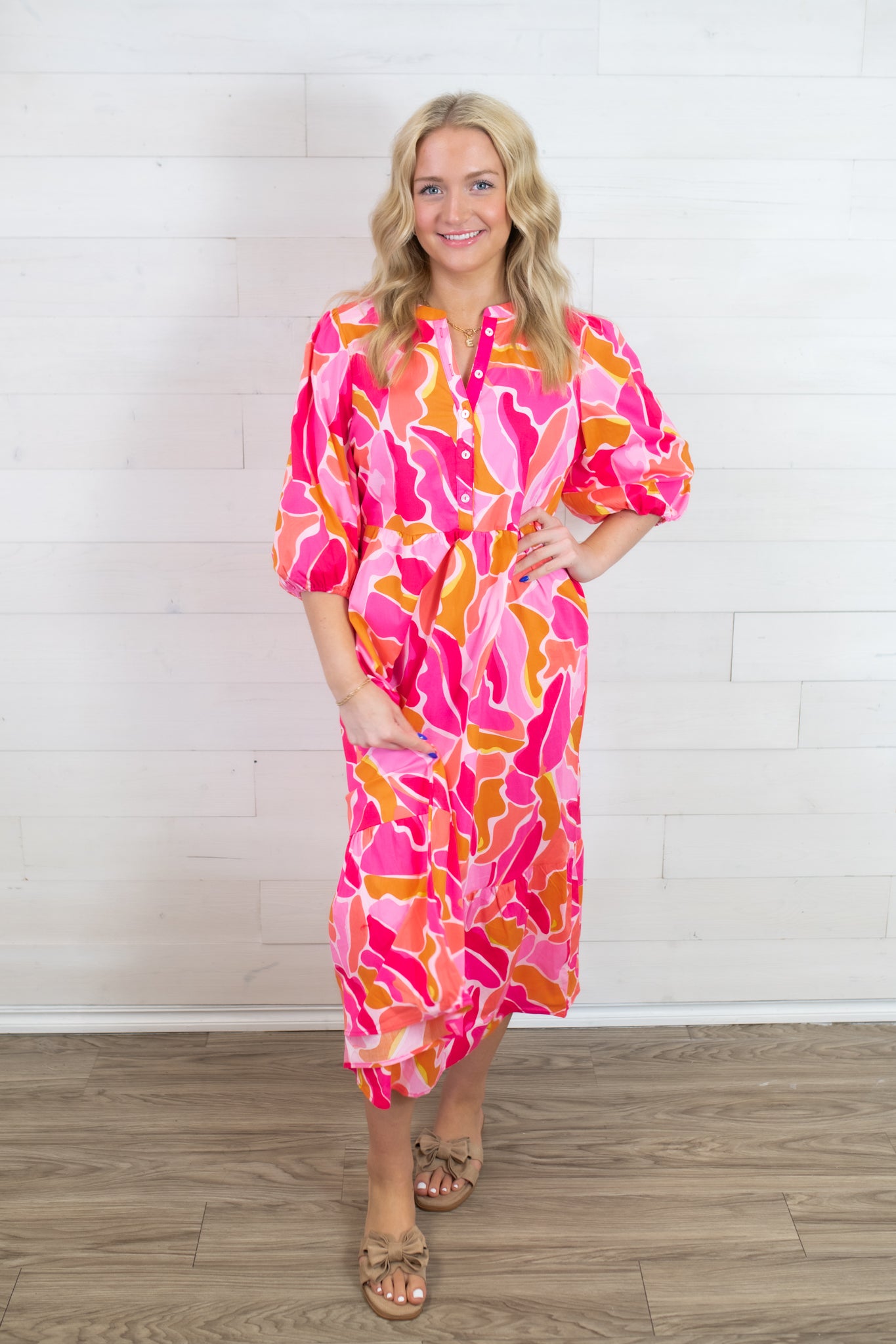 Mary Square Riley Cool Water Pink Dress - The Burlap Buffalo Mary Square Riley Cool Water Pink Dress - The Burlap Buffalo