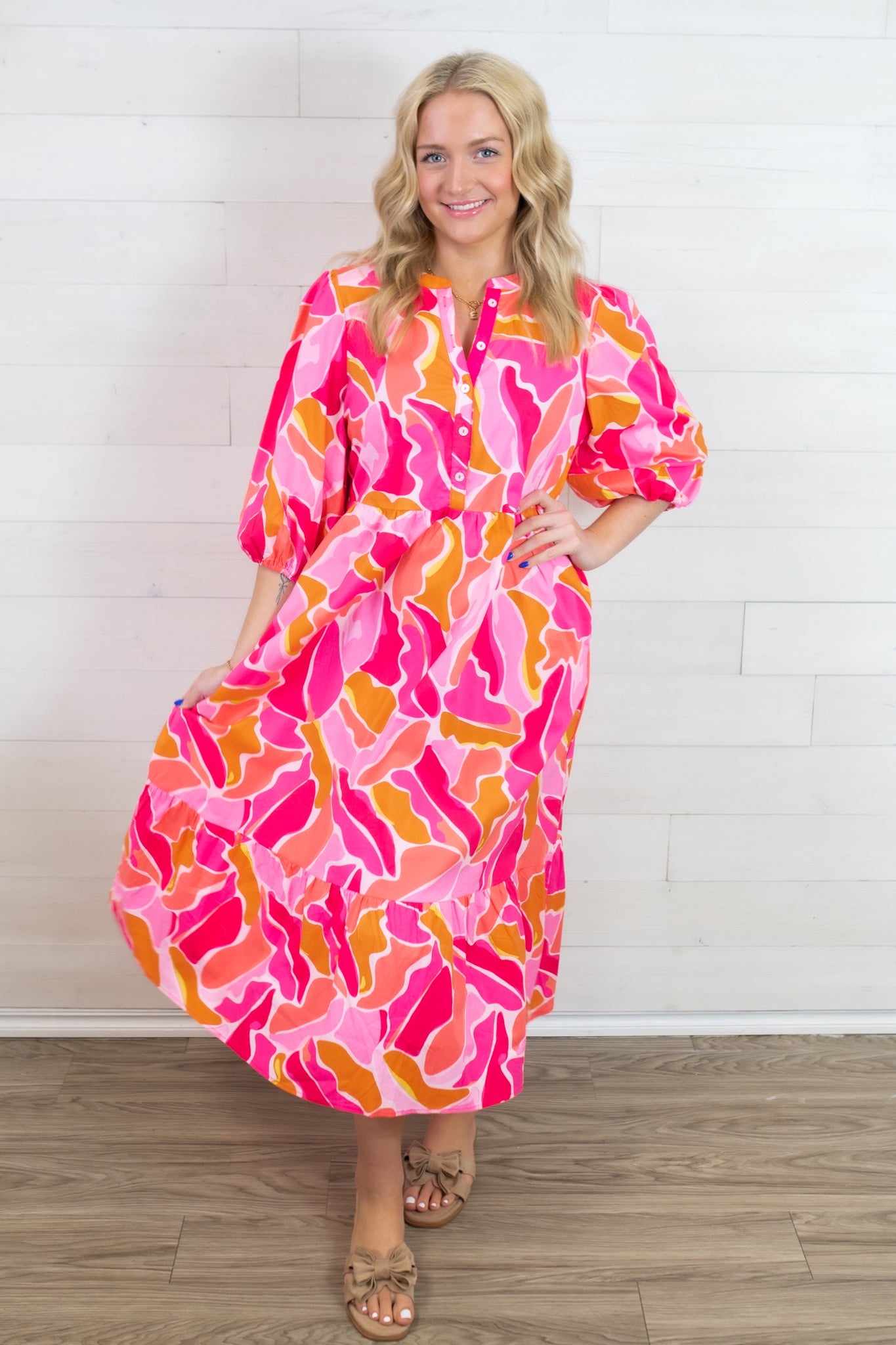 Mary Square Riley Cool Water Pink Dress