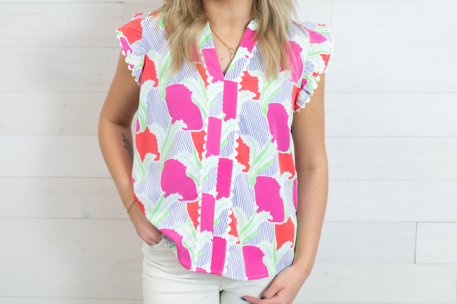 Mary Square Kira Color Me Sweet Coral Top