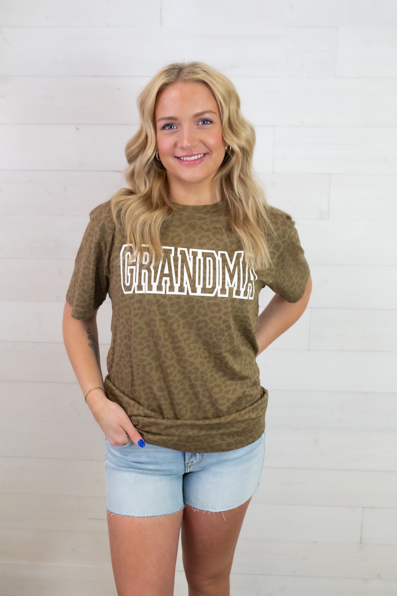 Leopard Graphic Tee Grandma