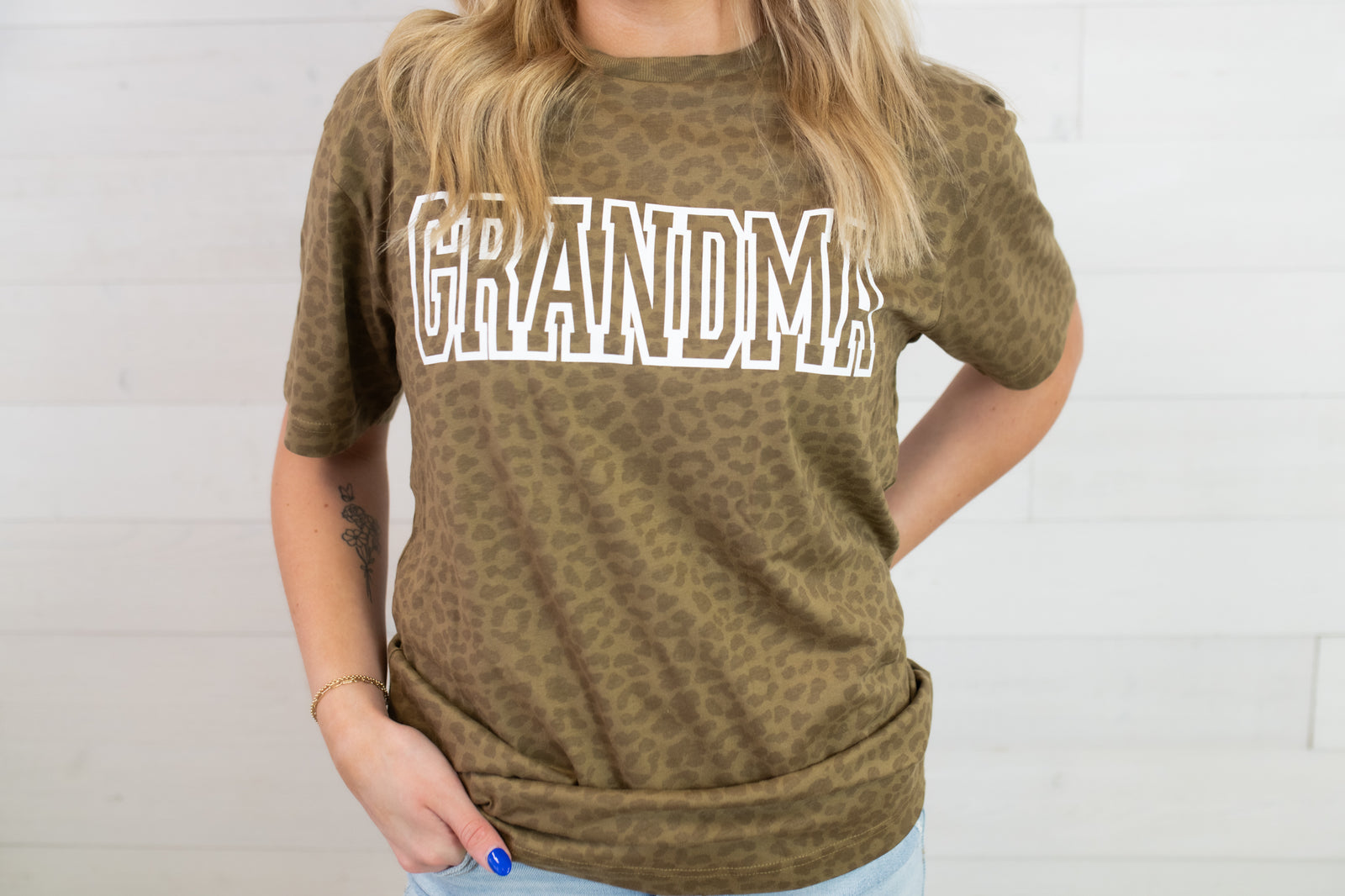 Leopard Graphic Tee Grandma