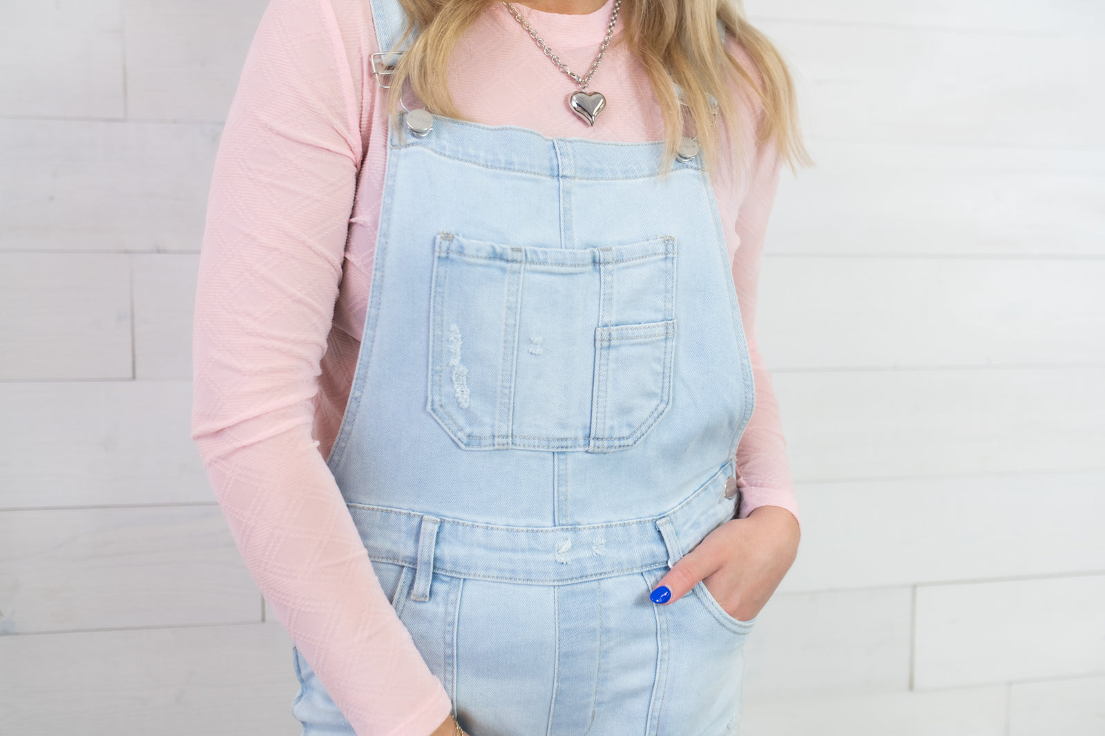 Merigold Kiss Pretty In Pink Plaid Mesh Top