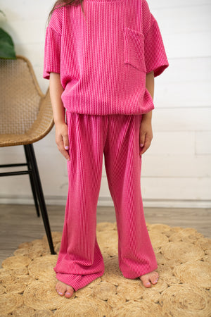 Flare Knit Fuchsia Pants Youth