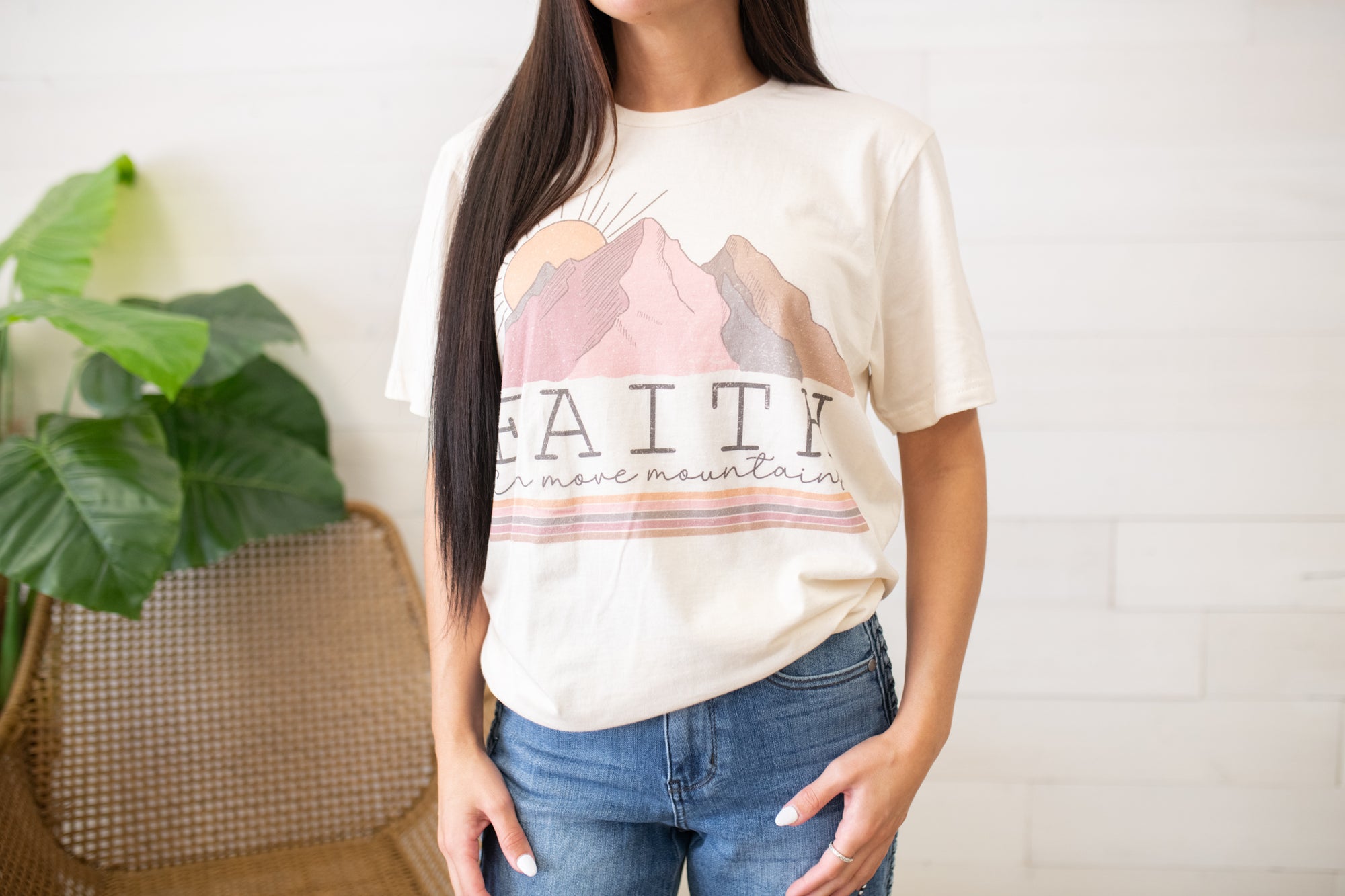 Faith Can Move Mountains Graphic Tee-Natural