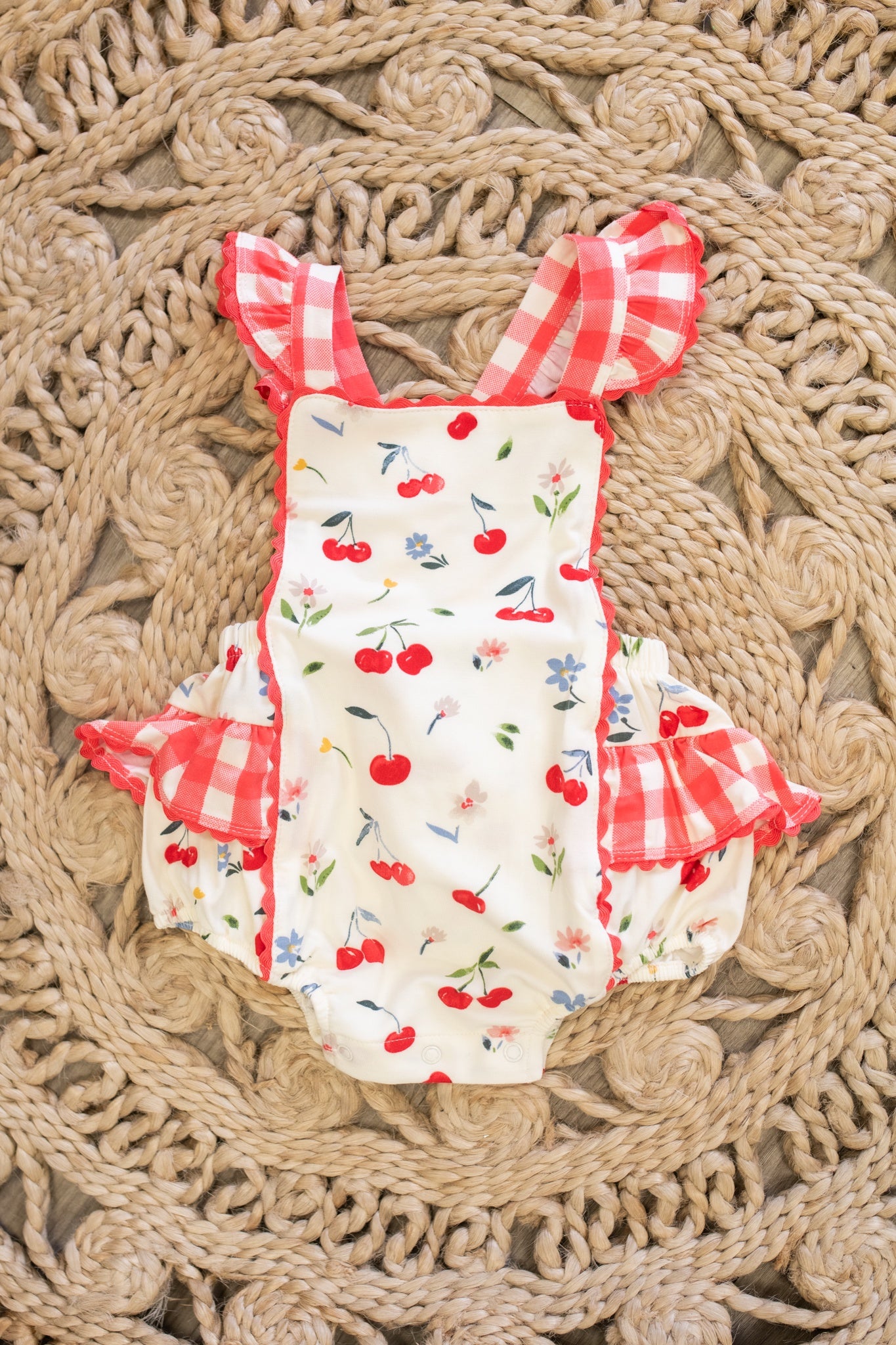 Sunsuit Ruffle Cherries & Gingham
