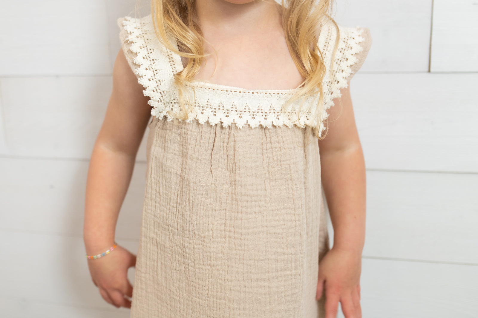 Sundress and Diaper Cover Oxford Tan