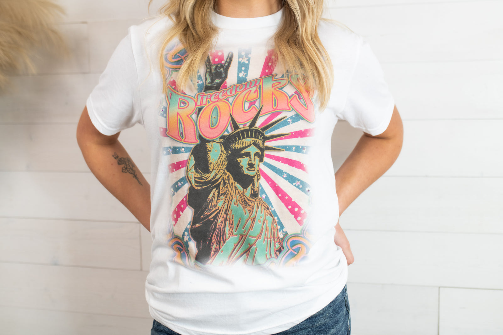 Freedom Rocks Graphic Tee White