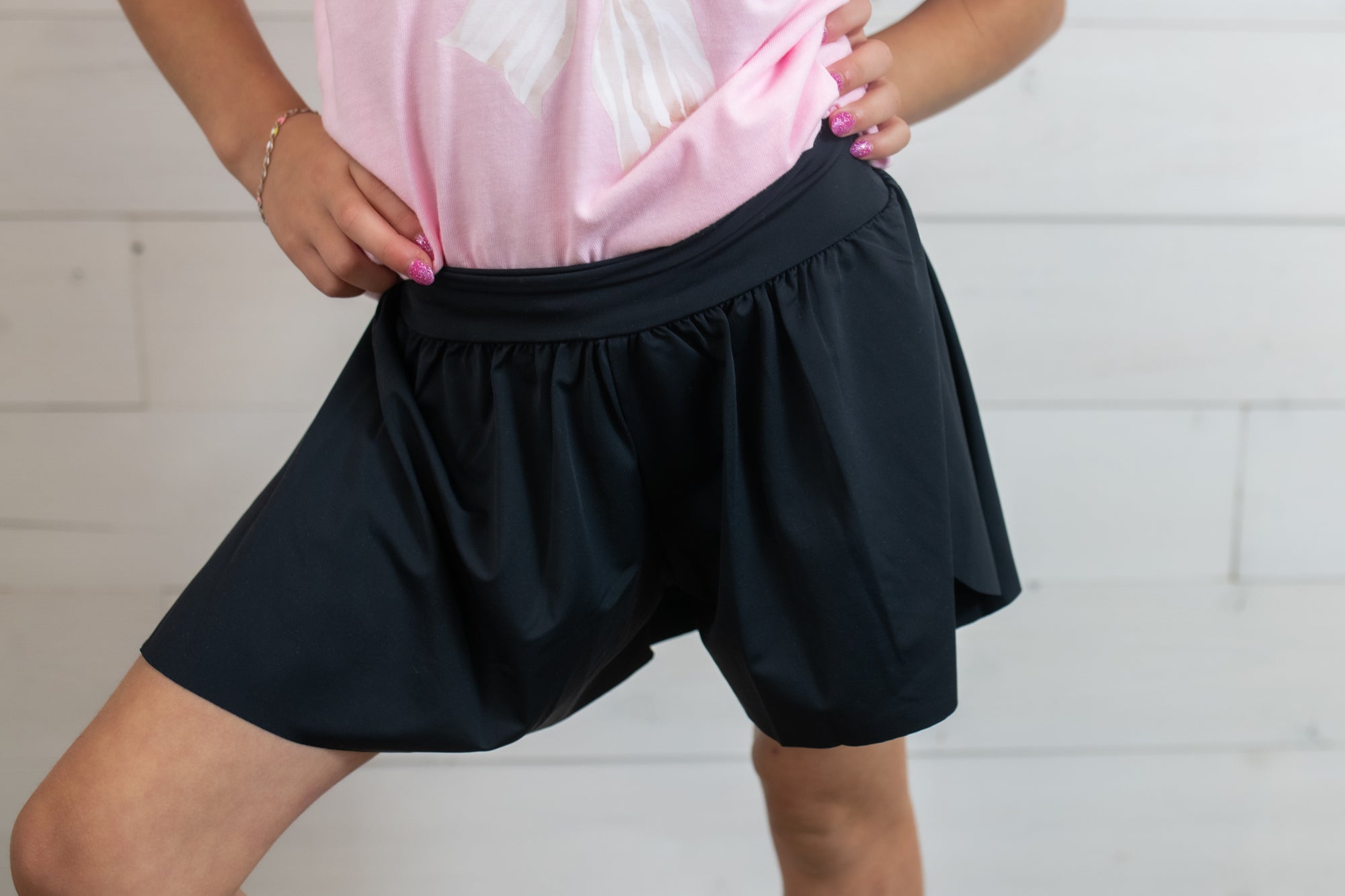 Girls Fly Away Shorts-Black