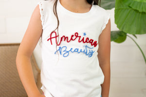 American Beauty 3D Tuff Embroidery Graphic Tank