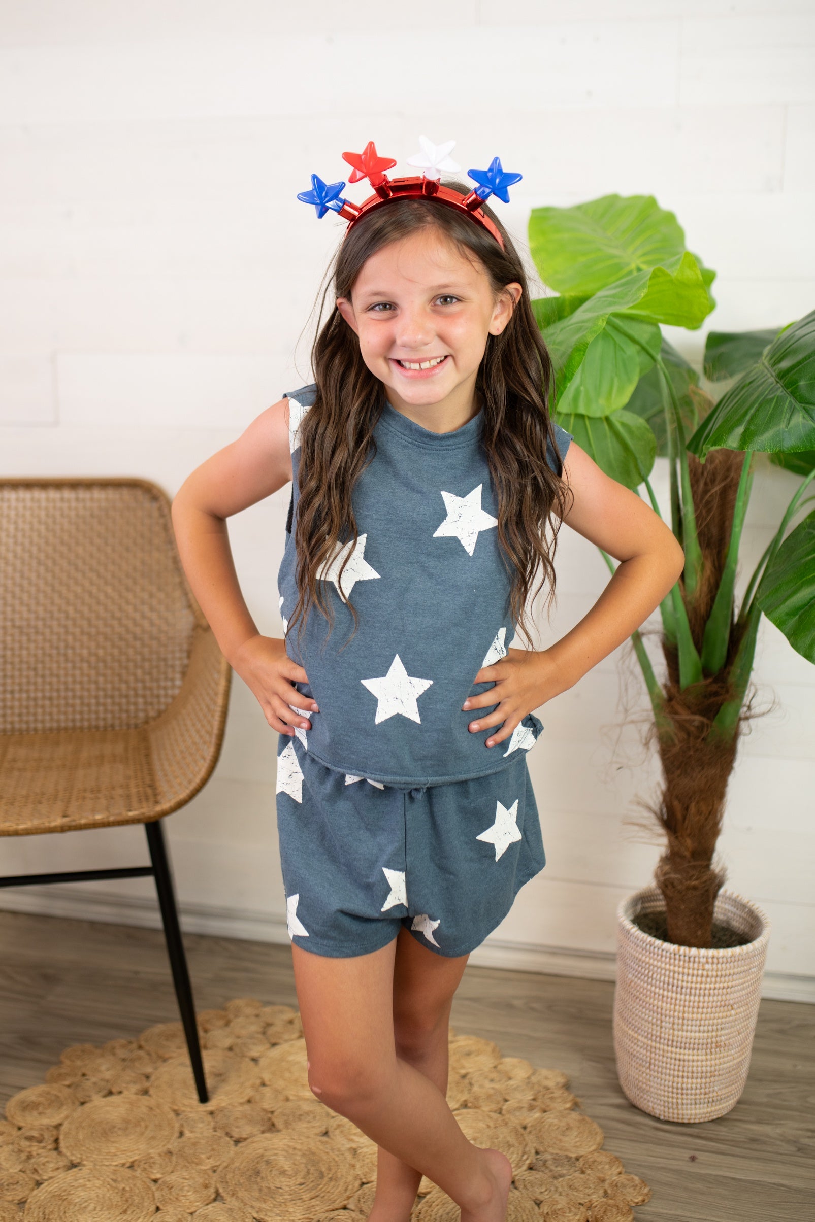 Girl's All Over Print Star Shorts