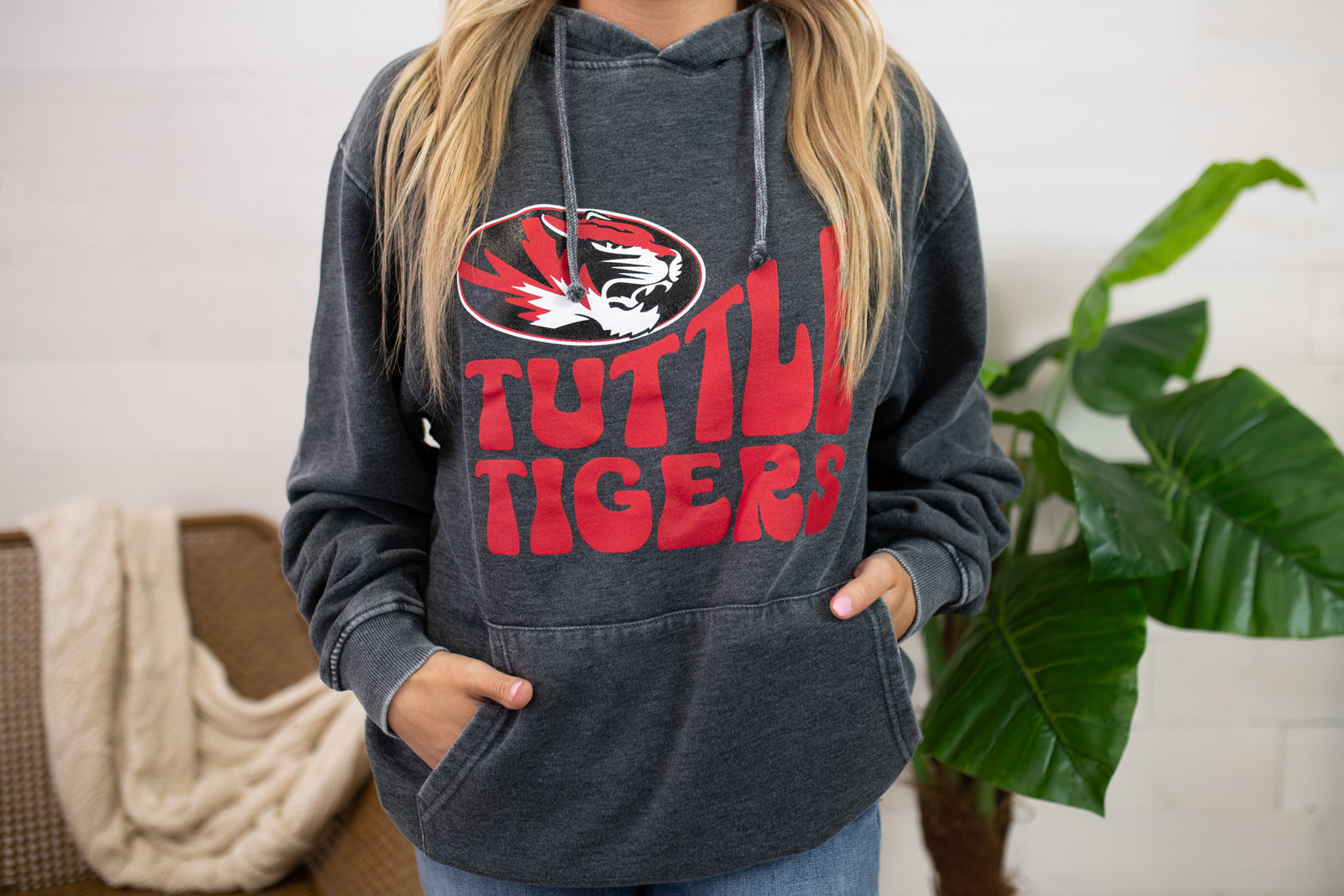 Tuttle Tigers Hoodie-Charcoal
