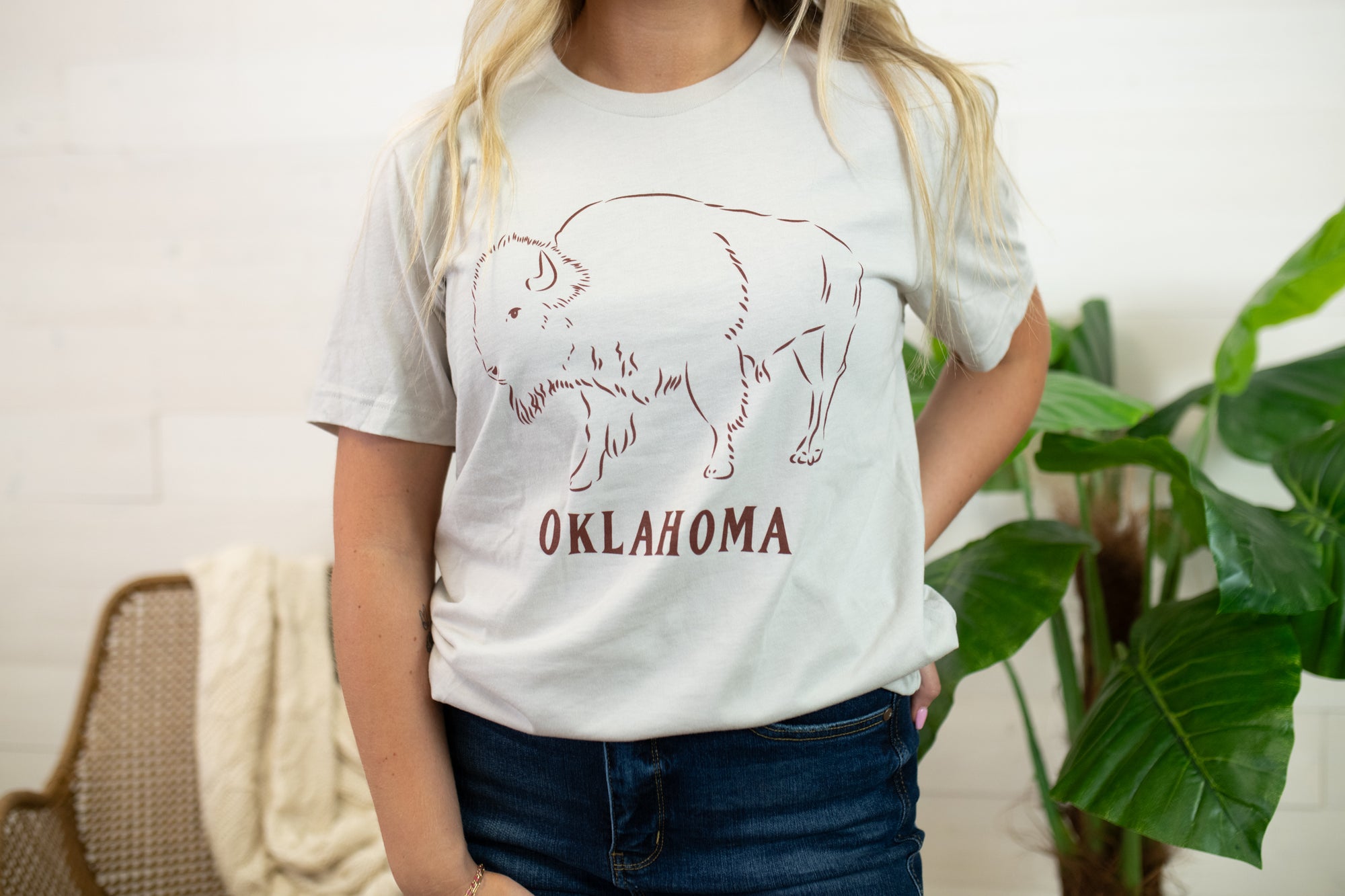 Buffalo Oklahoma Graphic Tee-Brown