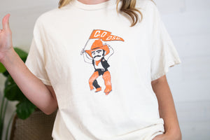 OSU Mascot Thrifted Graphic Tee-Natural