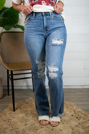 Judy Blue Ashley HW Destroy Fray Hem Bootcut