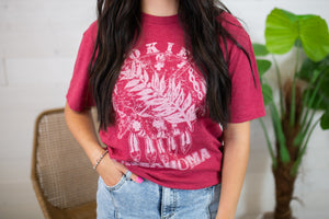 Oklahoma Indian Graphic Tee-Crimson