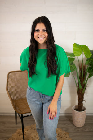 1/2 Sleeve Kelly Green Top