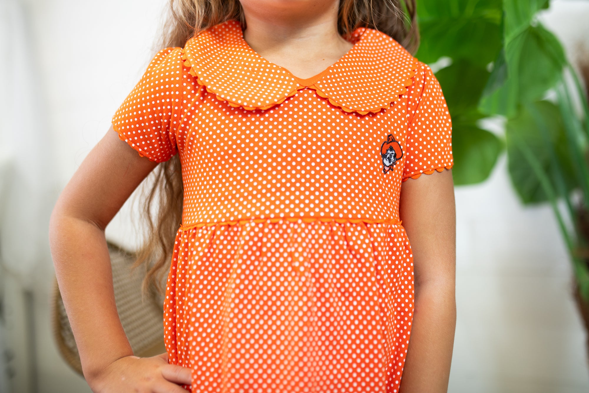 OSU Orange Polka Dot Peter Pan Dress