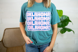 Oklahoma Oklahoma Oklahoma Graphic Tee-Green