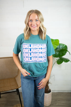 Oklahoma Oklahoma Oklahoma Graphic Tee-Green