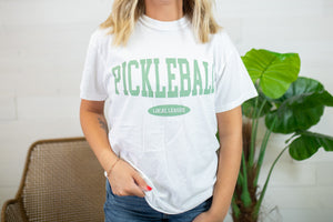 Pickleball Graphic Tee-White