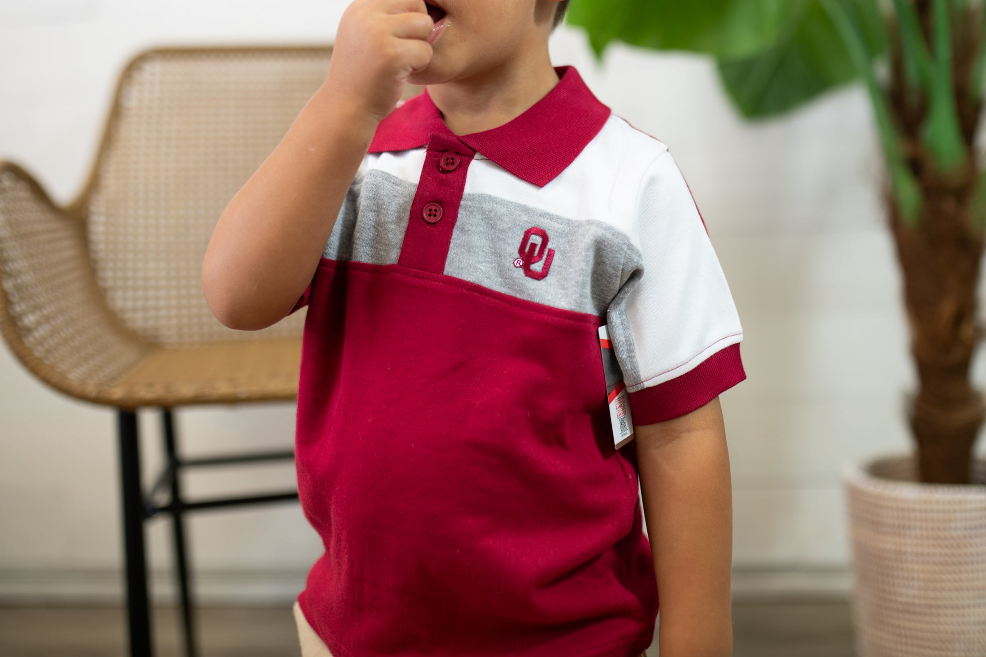 OU Short Sleeve Polo-Crimson