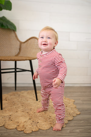 Mason Romper-Red & White