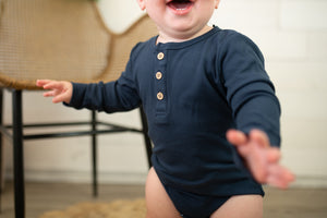 Aynor Ribbed Onesie-Navy