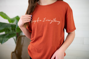 Pumpkin Everything Graphic Tee-Orange