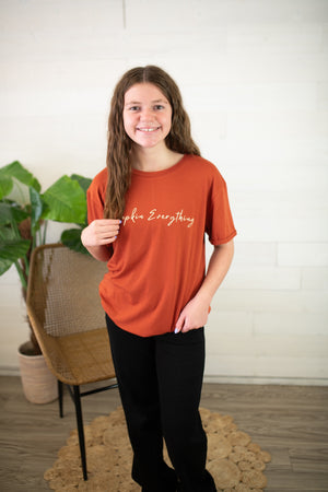 Pumpkin Everything Graphic Tee-Orange