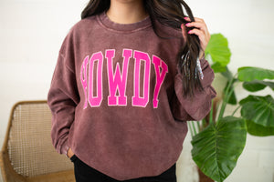 Howdy Corded Sweatshirt-Pink