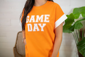 Gameday Football Dress-Orange & White