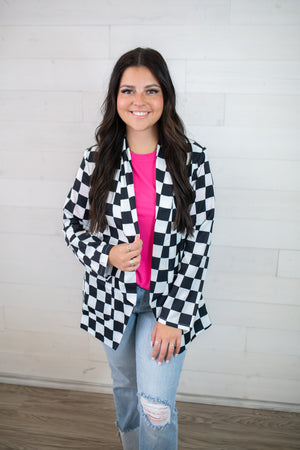 Black & White Checkered Light Weight Jacket