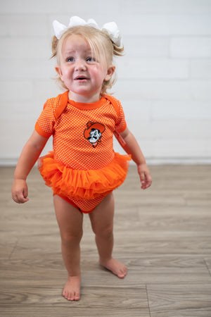 OSU Orange Pin Dot TuTu Creeper