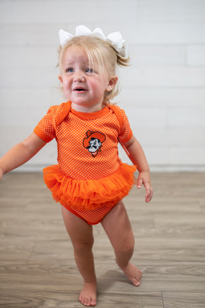 OSU Orange Pin Dot TuTu Creeper