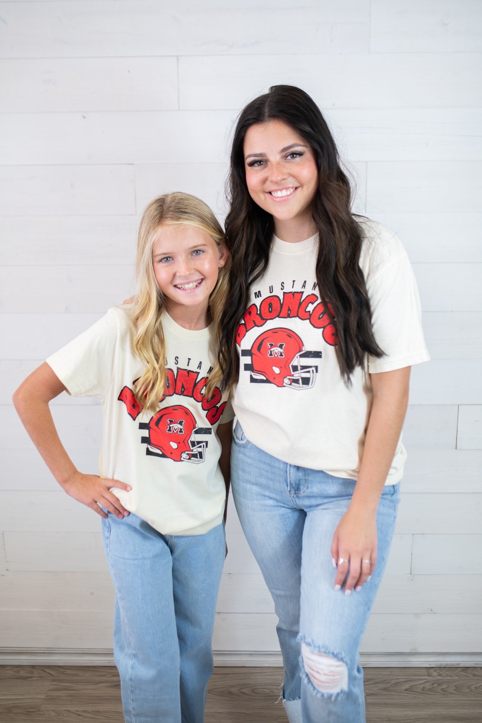 Youth Mustang Broncos Graphic Tee-Ivory