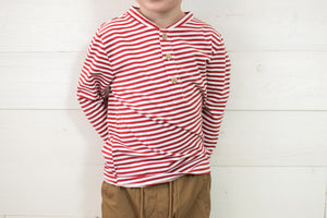 Adams Henley-Red & White