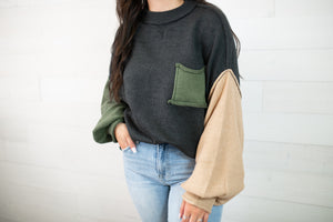 POL Pocket Sweater Black Multi