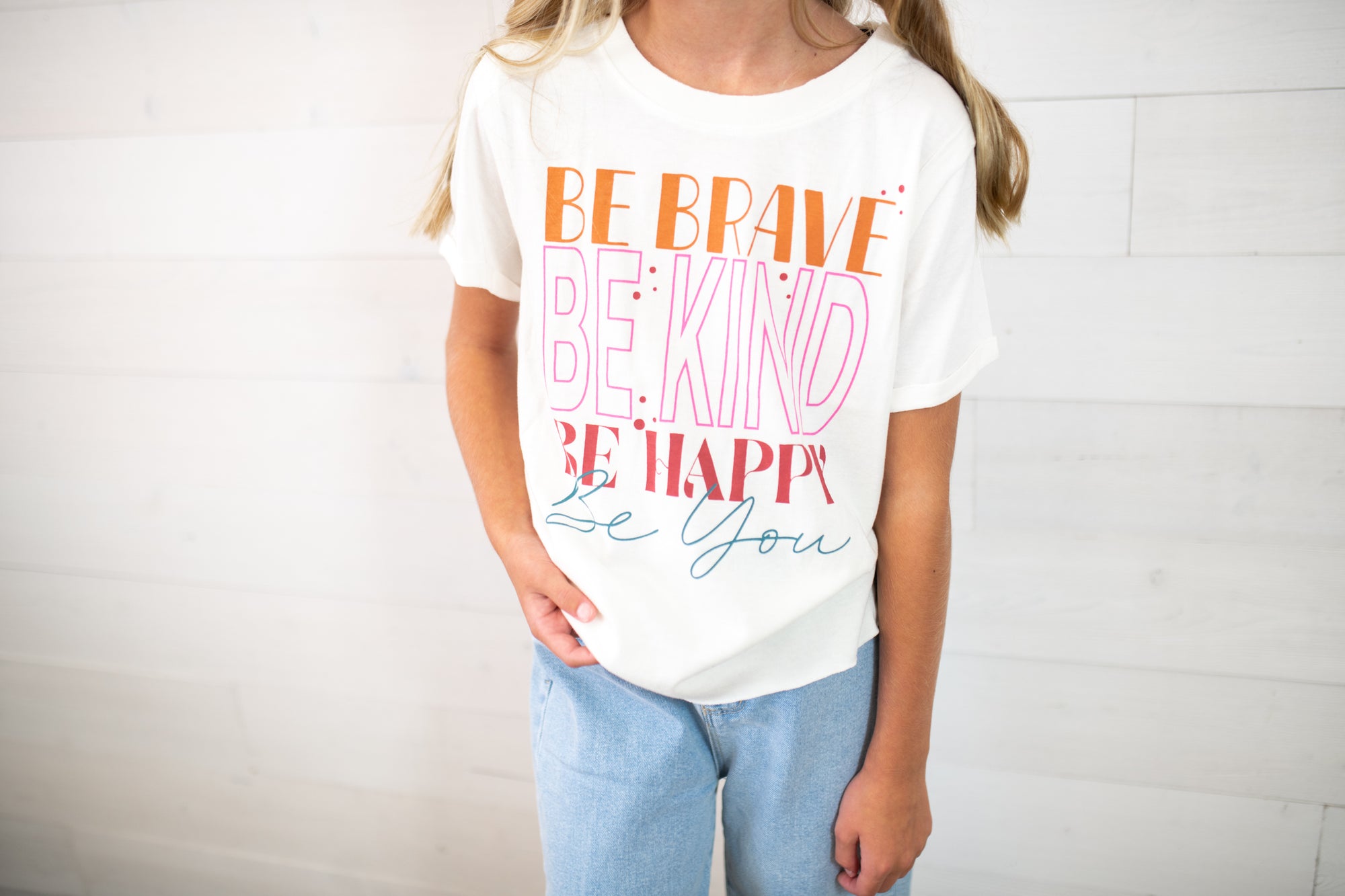 Be Brave Be You Graphic Tee-Ivory