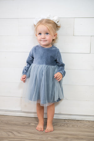 Skylar Dress Long Sleeve-Blue