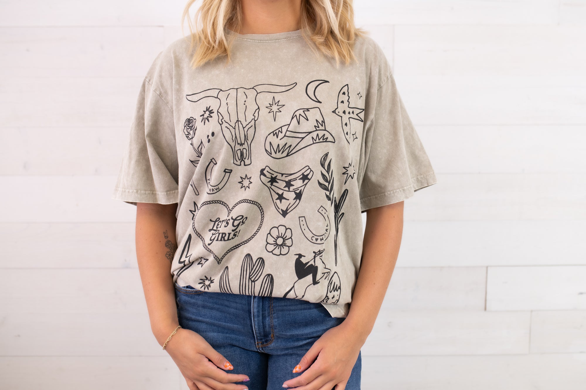 Zutter Cowgirl Elements Graphic Tee-Mocha