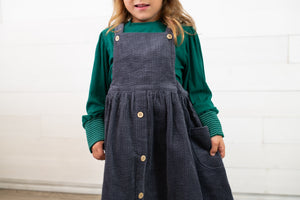 Vignette Autumn Pinafore-Charcoal Blue