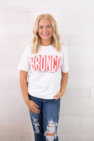 Happy To Be A Bronco Graphic Tee-White