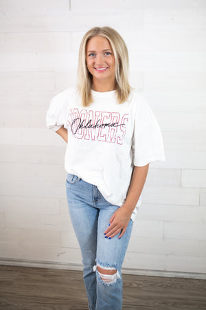 gameday SOCIAL White Oklahoma Owens Oversized Graphic Tee