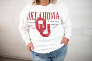 gameday SOCIAL White Oklahoma Crewneck Sweatshirt