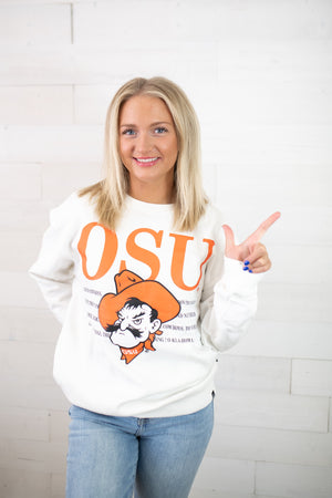 gameday SOCIAL White Oklahoma State Sweatshirt