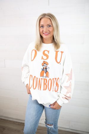 gameday SOCIAL White Oklahoma State Wynnstar Sweatshirt