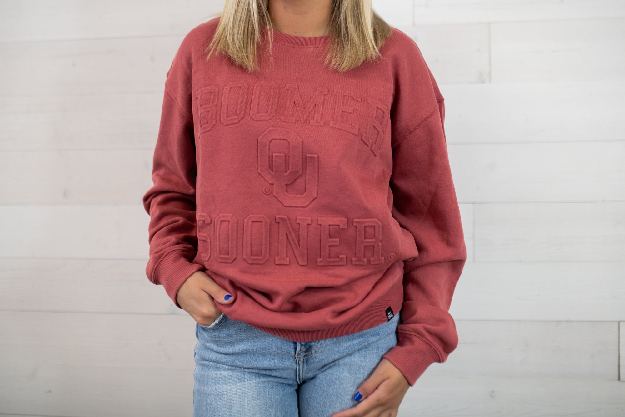 gameday SOCIAL Crimson Oklahoma Vintage Sweatshirt