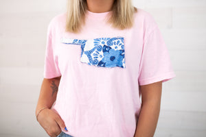 Oklahoma Patchwork Tee-Pink